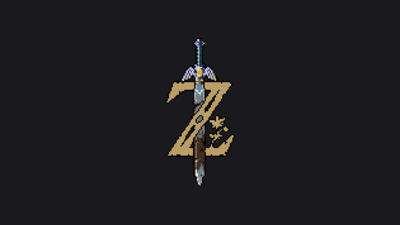 The Legend of Zelda, The Legend of Zelda: Breath of the Wild, pixel art, game poster, minimalism, Nintendo, Link