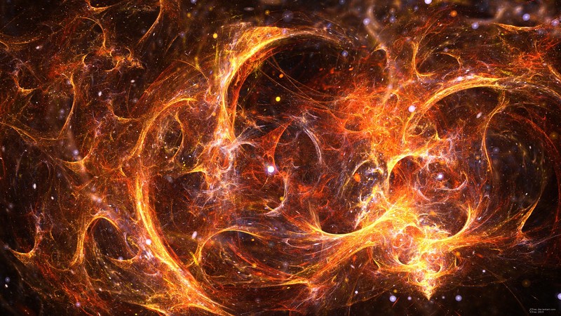 nebula, stars, fire, glowing, universe, abstract, watermarked