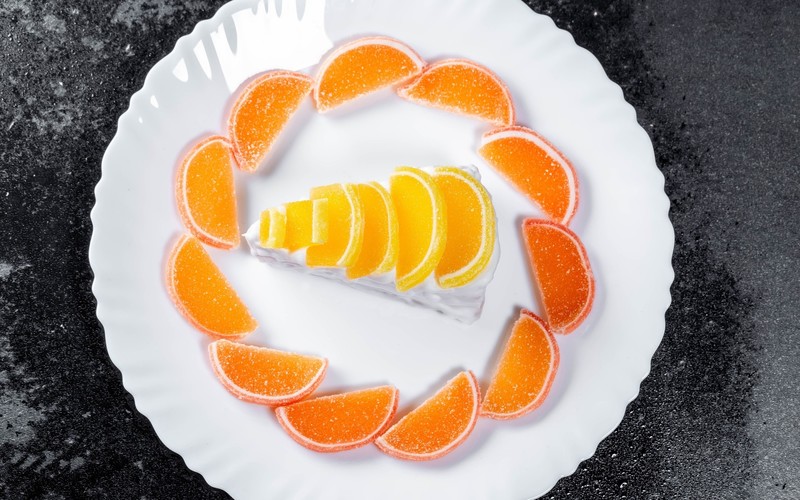 colorful, dessert, food, fruit, cake, sugar, top view