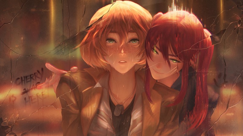 anime girls, portrait display, original characters, anime, frontal view