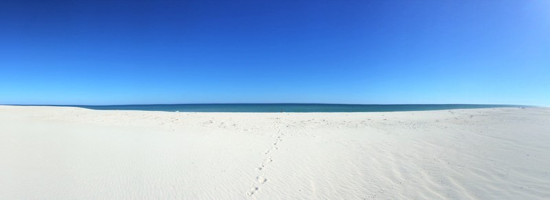 Faro, Portugal, sand, sea, sky, nature, beach, landscape, footprints