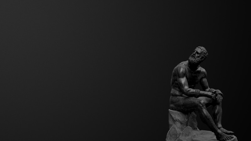 statue, dark, Ancient Greek sculpture, simple background