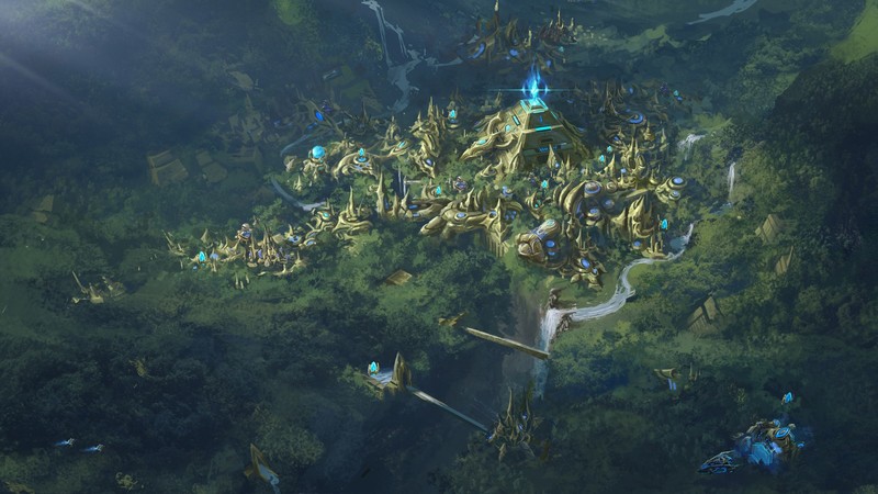 Game CG, fantasy art, StarCraft, Protoss