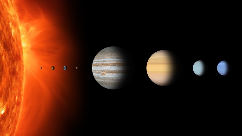 Sun, Solar System, planet, Mars, Earth, Venus, Jupiter, Mercury, Saturn, Neptune, Uranus, space