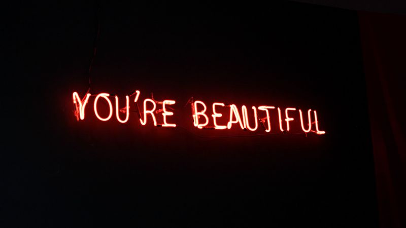 beautiful, inscription, neon, dark, 4k