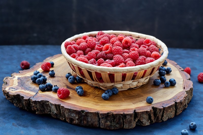 food, fruit, berries, tree bark, raspberries
