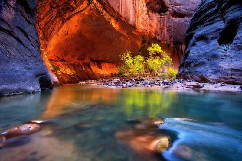 colorful, water, nature, rock