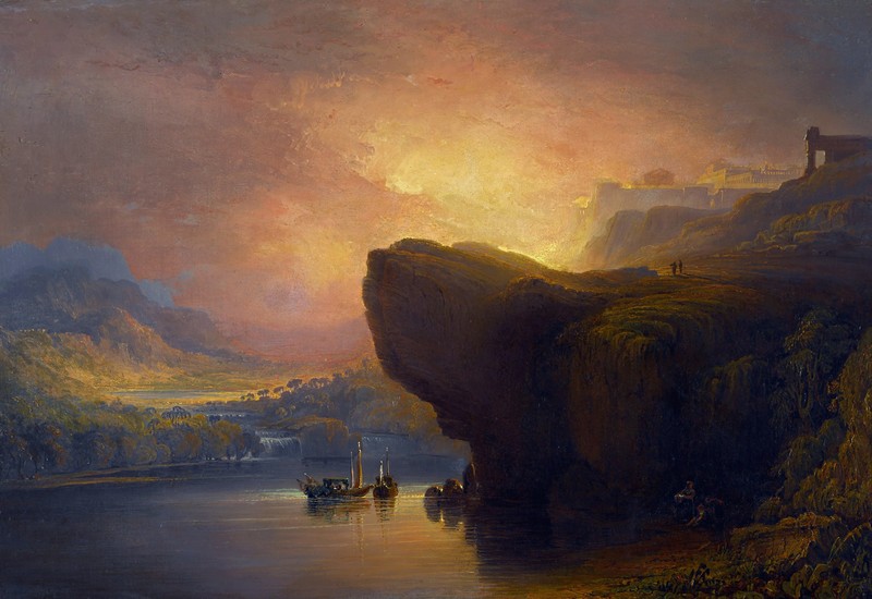 John Martin, classic art, painting, classical art, The City of God and the Waters of Life, artwork