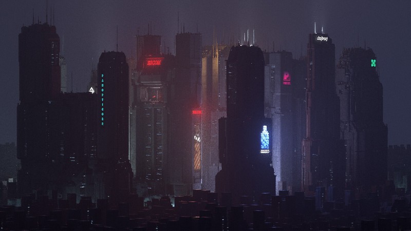 artwork, digital art, building, futuristic, cityscape, city, dark, futuristic city
