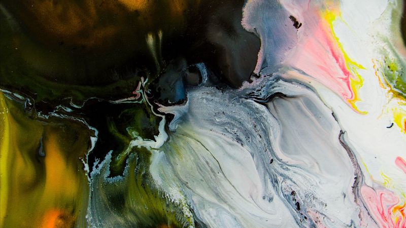 paint, stains, abstraction, spots, texture, flow, 4k