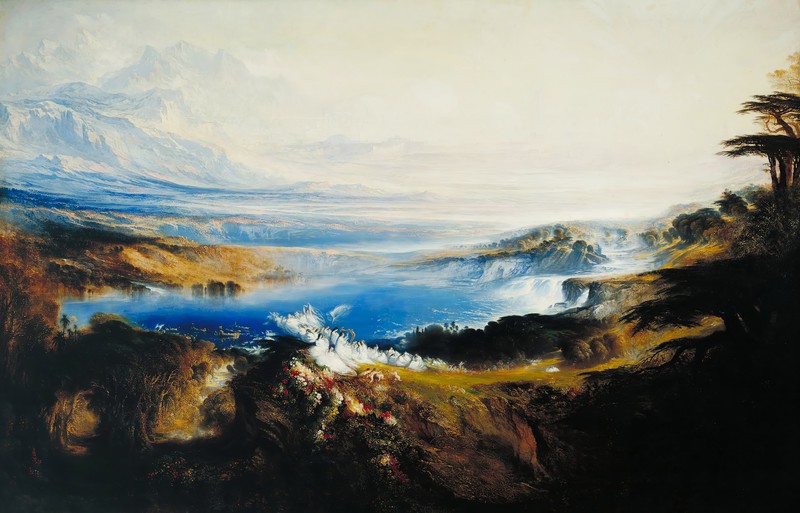 John Martin, classic art, painting, classical art, The Last Judgment, The Plains of Heaven, artwork, landscape, nature