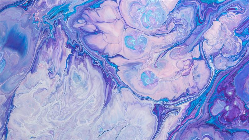 paint, spots, lilac, stains, forms, 4k
