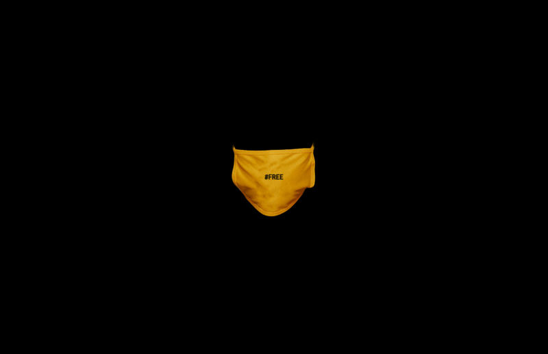 simple, black, yellow, mask, minimalism