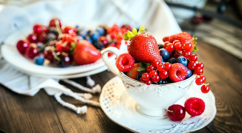 colorful, food, fruit, berries, cup, strawberries