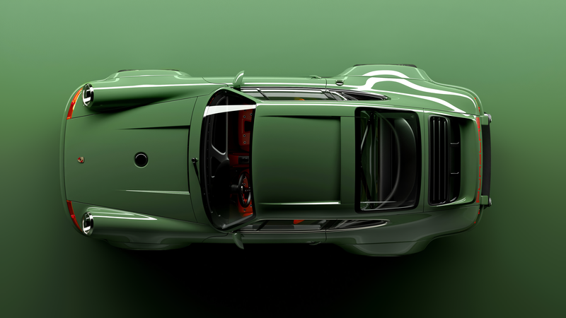 Porsche, top view, car, vehicle, green cars, Porsche 911 Carrera