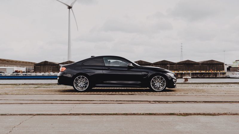 bmw m4, bmw, car, sportscar, side view, black, 4k