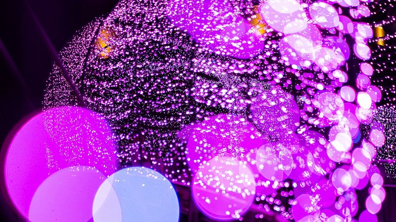 glare, bokeh, purple, circles, 4k