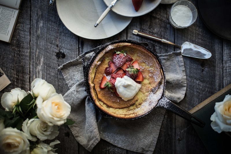 rose, plants, sweets, flowers, fruit, berries, strawberries, top view