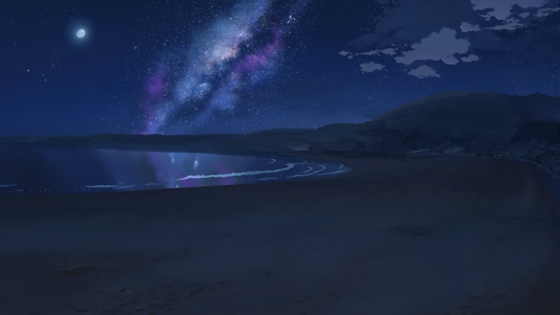 5 Centimeters Per Second, landscape, anime, stars, sky