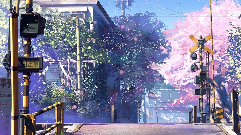 5 Centimeters Per Second, landscape, anime, traffic mirror