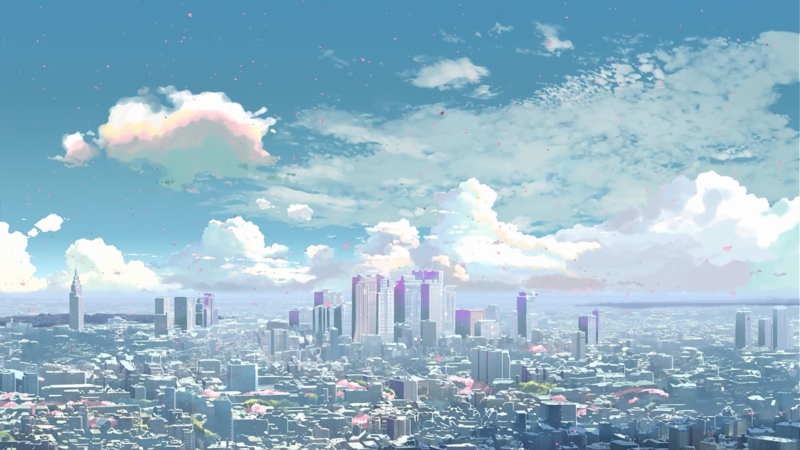 5 Centimeters Per Second, cityscape, cartoon, city