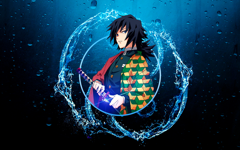 Giyu Tomioka (Kimetsu no Yaiba), Kimetsu no Yaiba, water, katana, anime boys, anime