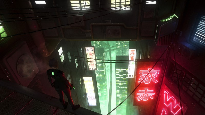 futuristic, futuristic city, neon lights, cyberpunk, digital art, artwork, city, pistol, Chinese, Guilherme Moura, science fiction, high angle