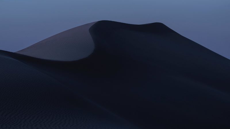 sand, desert, dunes, relief, sunset, twilight, 4k