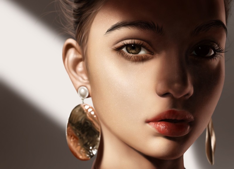 artwork, face, women, portrait, makeup