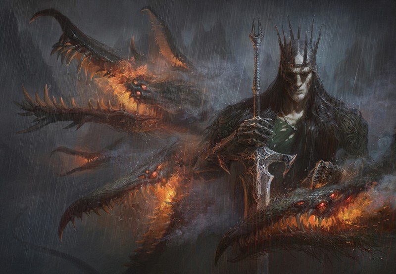 Alexander Skripnikov, artwork, fantasy art, sword, creature, frontal view