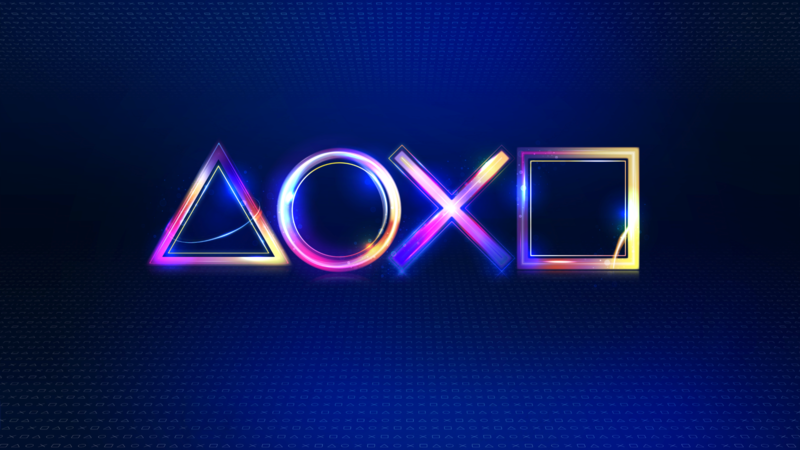 PlayStation, video games, blue background