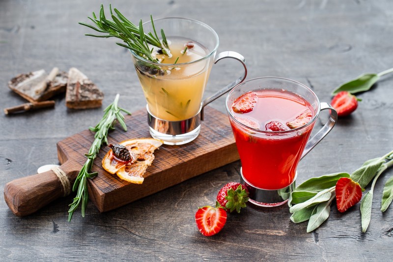 cocktail, fruit, food, berries, cutting board