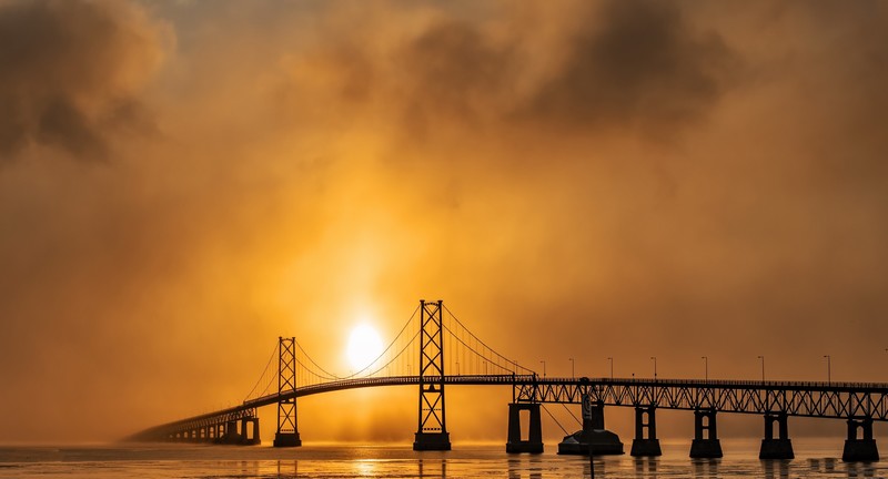 morning, Sun, sky, construction, bridge
