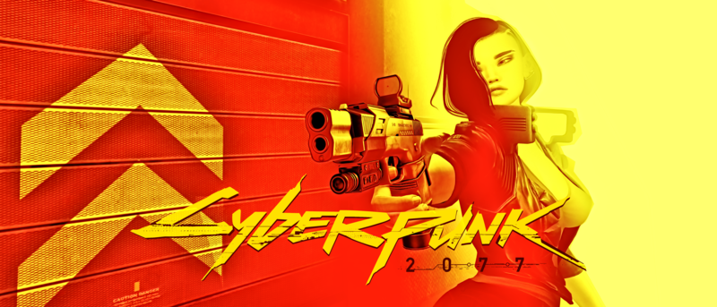 cyberpunk, Cyberpunk 2077, video game characters, video games, red, yellow, science fiction, gun, ultrawide, CGI, digital art, CD Projekt RED