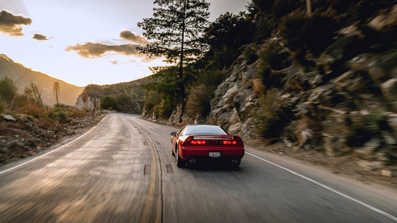Acura NSX, road, Japanese cars, red cars, Honda, vehicle, numbers, acura