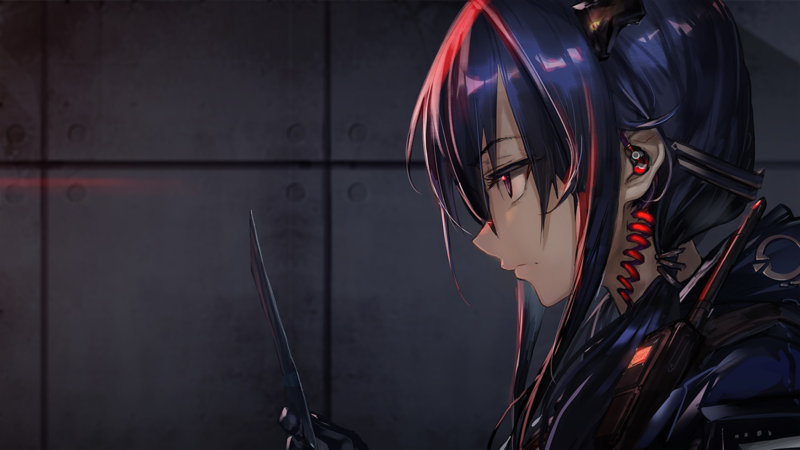 Arknights, Chen, Chen, Chen (Arknights), anime girls, anime, blue hair, profile