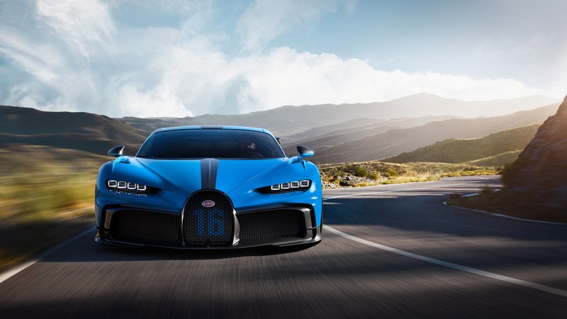 Bugatti Chiron Pur Sport, car, vehicle, supercars, road, motion blur, frontal view