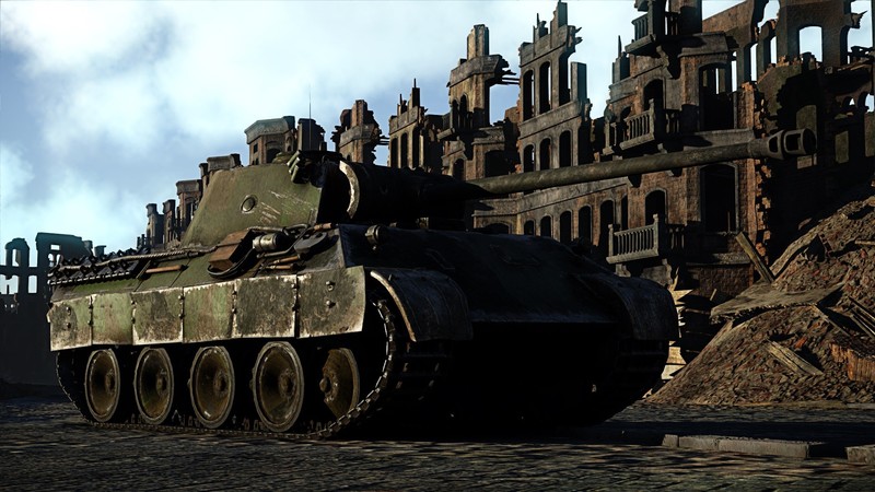 video games, video game art, digital art, War Thunder, military, military vehicle, tank, World War II, ruins