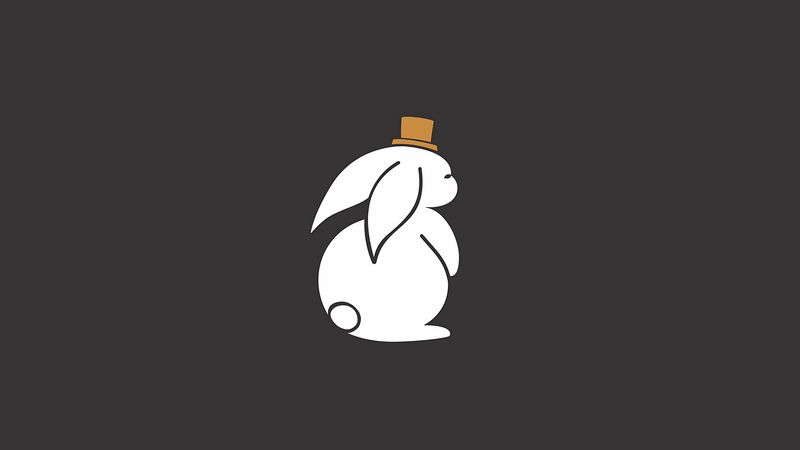 hare, hat, art, vector, 4k