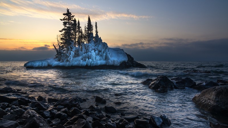 lake, ice, cold, morning, nature, water