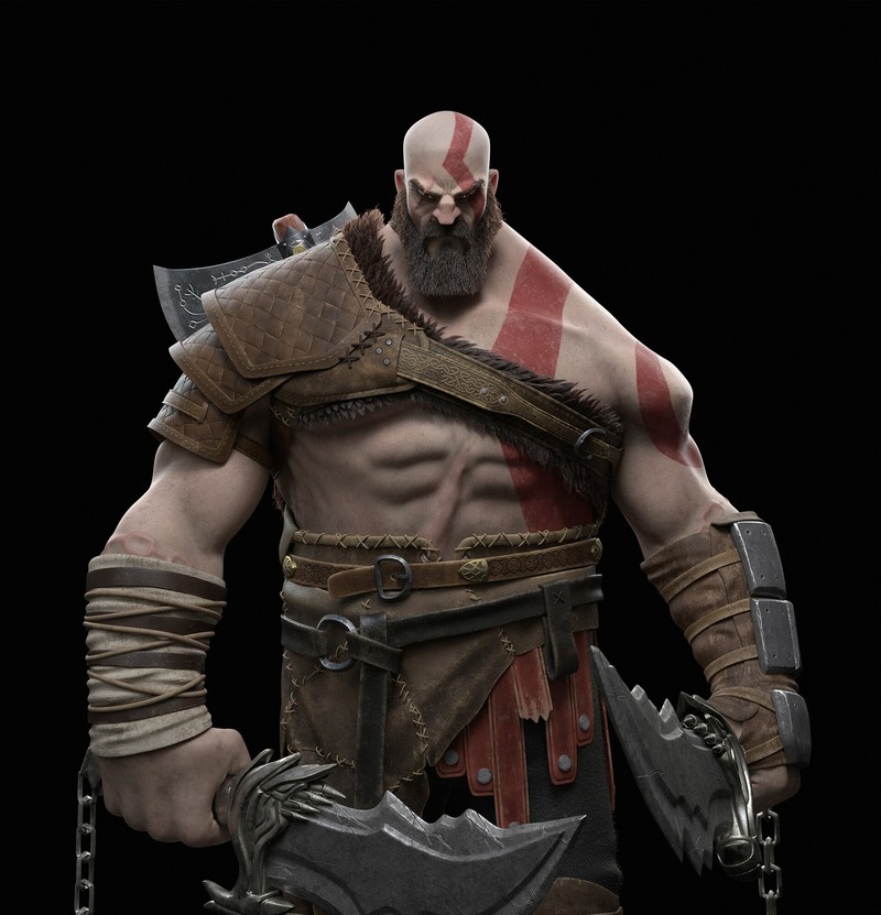 Kratos, ArtStation, God of War, frontal view