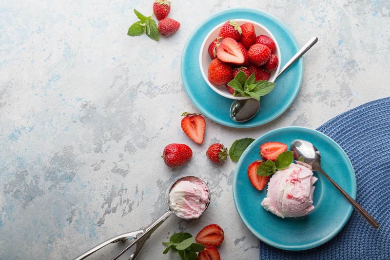 berries, food, strawberries, spoon
