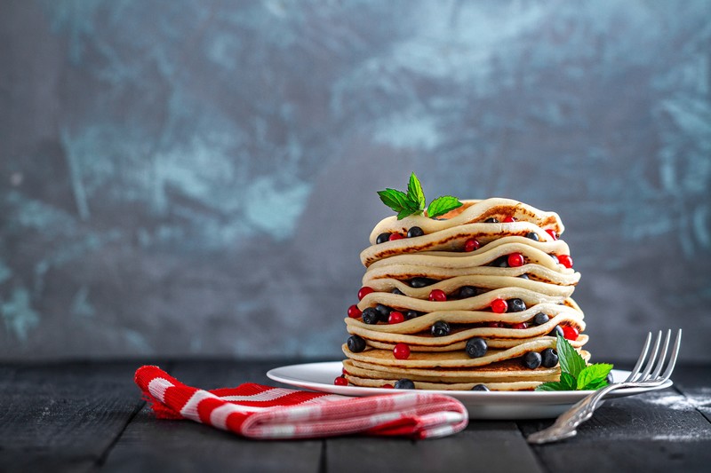 berries, food, red currant, pancakes