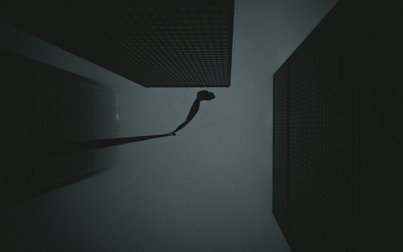skyscraper, city, building, mist, dark, bottom view