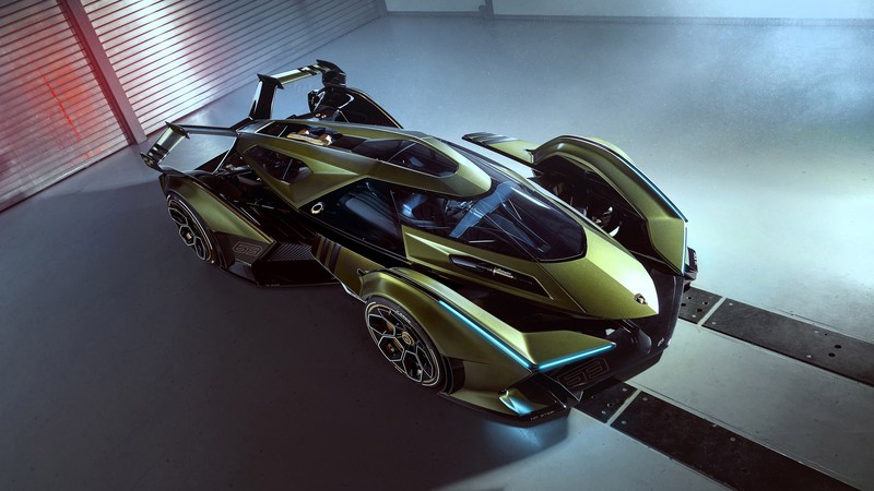 Lamborghini Lambo V12 Vision GT, car, vehicle, supercars, concept car, high angle
