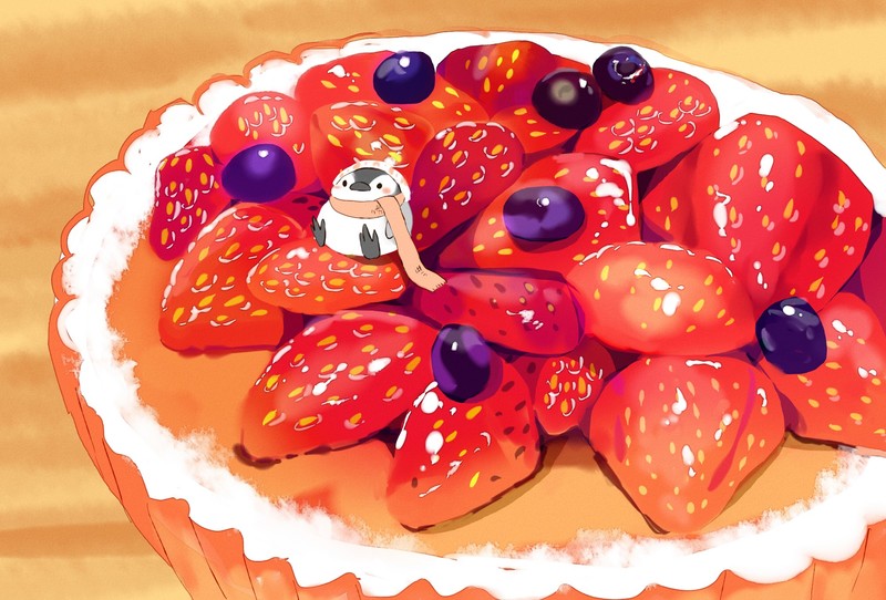 food, Drawingchisanne, strawberries, digital art