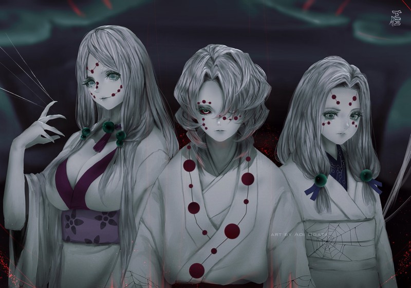 anime, anime girls, Kimetsu no Yaiba, Aoi Ogata, fan art, frontal view