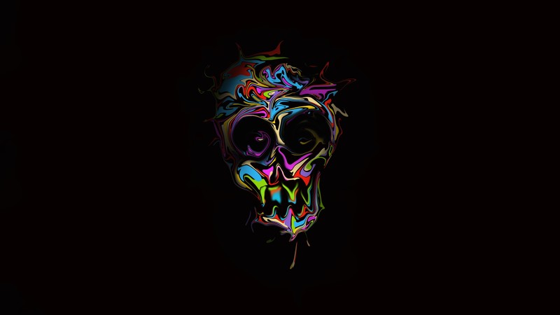 vector art, skull, black, black background