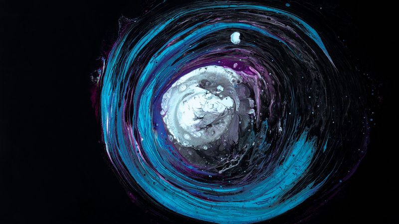 circle, spots, paint, dark, multicolored, 4k
