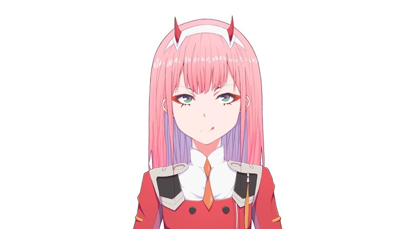 Zero Two (Darling in the FranXX), Code:002, pink hair, Darling in the FranXX, long hair, anime, frontal view